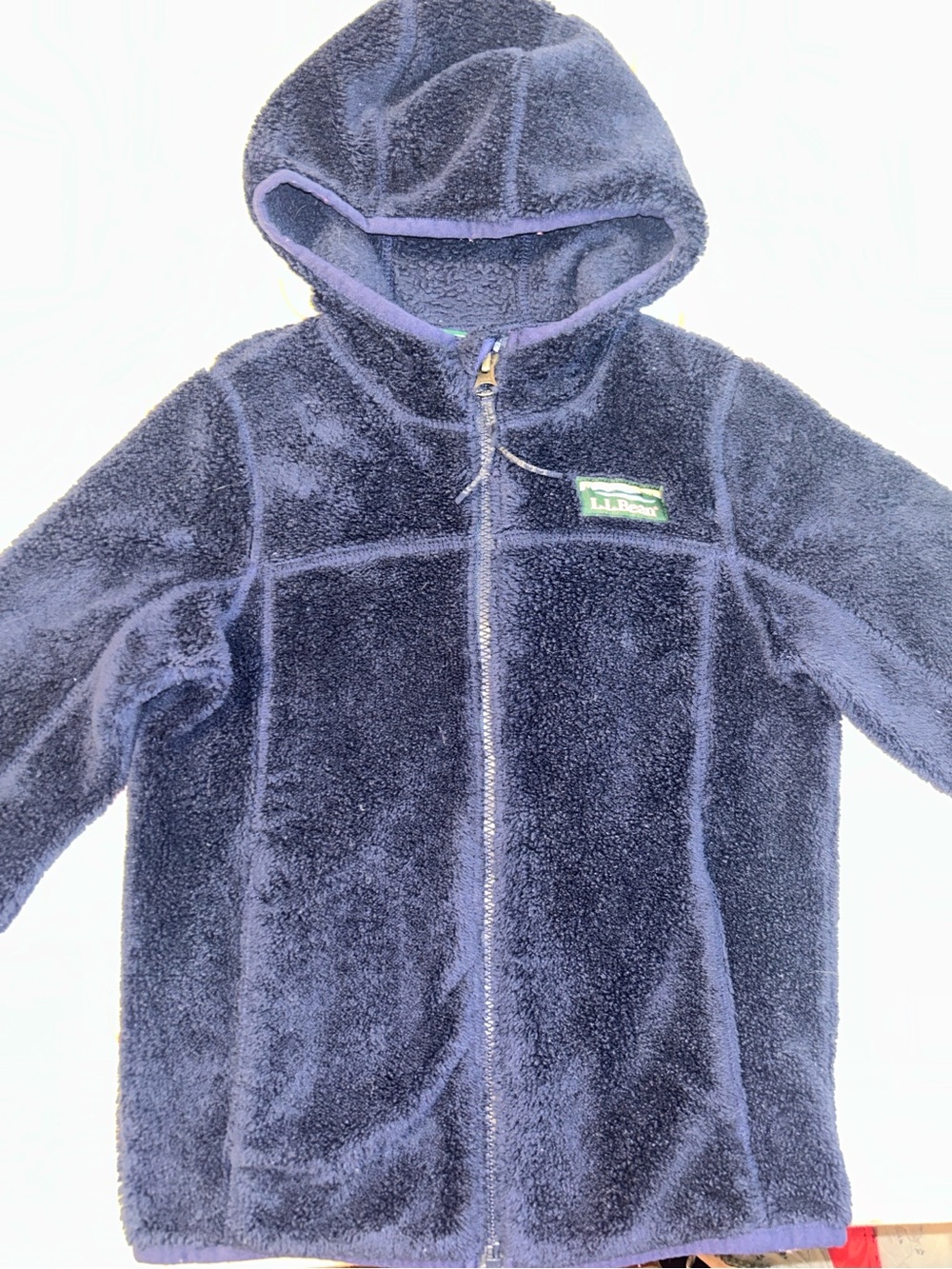 L.L. Bean Navy Plush Hooded Zip Jacket